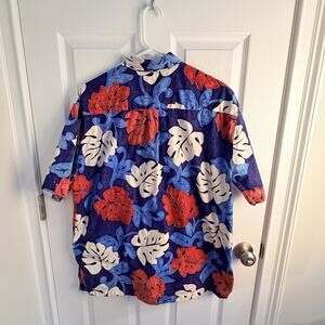 Vtg Aloha Days Hawaiian Shirt Men’s Patriotic Rwb Size XL Floral Surf Cotton